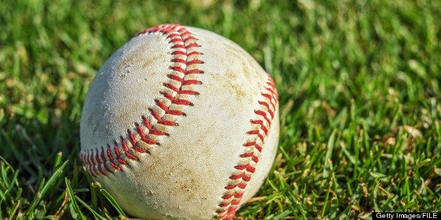 USA, Washington, Hockinson, baseball on grass