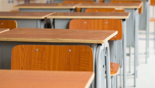 empty classroom with chairs and ...