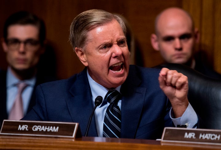 Sen. Lindsey Graham (R-S.C.) asked Brett Kavanaugh if he was a gang rapist. Dr. Christine Blasey Ford did not actually make t