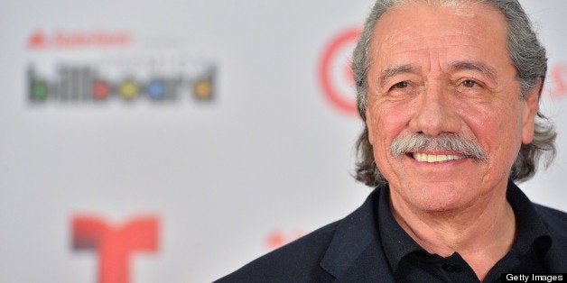 MIAMI, FL - APRIL 25: Edward James Olmos poses backstage at Billboard Latin Music Awards 2013 at Bank United Center on April