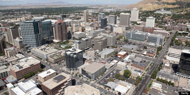 Aerial of Salt Lake City Utah