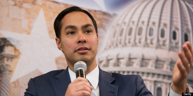 UNITED STATES - MARCH 05: Julian Castro, mayor of San Antonio, and his brother Rep. Joaquin Castro, D-Texas, not pictured, p