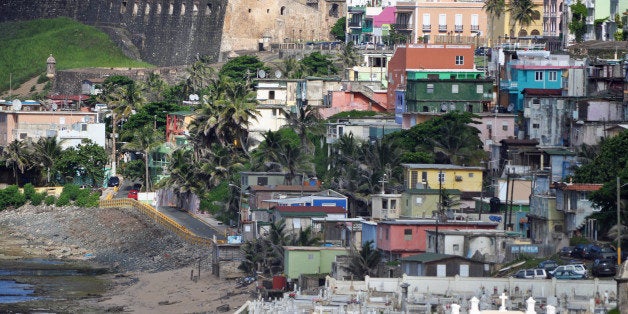 Houses in La Perla, Sanjuan, Puerto Rico.