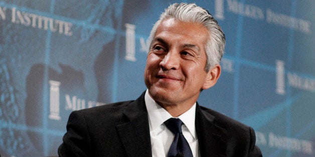 Javier Palomarez, chief executive officer and president of U.S. Hispanic Chamber of Commerce, smiles during a panel discussio