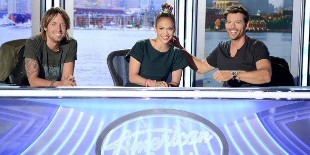 AMERICAN IDOL XIII: L-R: Judges Keith Urban, Jennifer Lopez and Harry Connick Jr. in Boston, MA.,Wednesday, Sep. 4, 2013. (Photo by FOX via Getty Images)