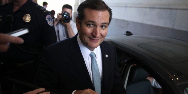 WASHINGTON, DC - SEPTEMBER 25: U.S Sen. Ted Cruz (R-TX) leaves the Capitol after he spoke on the Senate floor for more than 21 hours September 25, 2013 on Capitol Hill in Washington, DC. Sen. Cruz ended his marathon speech against the Obamacare at noon on Wednesday. (Photo by Alex Wong/Getty Images)