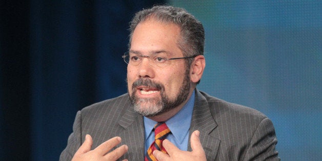 PASADENA, CA - JANUARY 04: Journalist Ray Suarez speaks during the PBS Election Coverage panel during the PBS portion of the 2012 Winter TCA Tour held at The Langham Huntington Hotel and Spa on January 4, 2012 in Pasadena, California. (Photo by Frederick M. Brown/Getty Images)