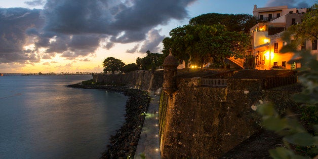 OLD SAN JUAN, PR - DECEMBER 4:
Shown is the city wall overlooking San Juan Bay on December 4, 2012 in Old San Juan, PR. (Pho