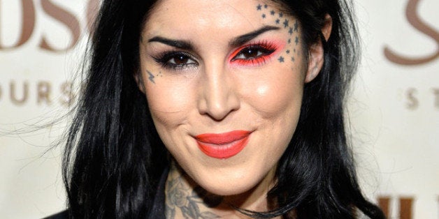 LOS ANGELES, CA - SEPTEMBER 20: Television personality Kat Von D arrives at Hudson Jeans Presents The Art of Elysium's Genes