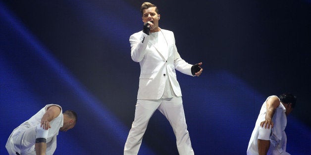 PERTH, AUSTRALIA - OCTOBER 12: Ricky Martin performs at Perth Arena on October 12, 2013 in Perth, Australia. (Photo by Matt