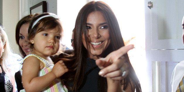 SAN JUAN, PUERTO RICO - AUGUST 06: Actress Roselyn Sanchez and her daughter Sebella Rose attend Press Conference For Amazing Paw Paw Race Puerto Rico on August 6, 2013 in San Juan, Puerto Rico. (Photo by GV Cruz/WireImage)