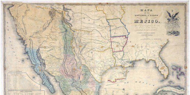 UNSPECIFIED - CIRCA 1754: Map of the United States of Mexico, 1847 published by J Disturnall. This was appended to the Treaty of Guadalupe-Hidalgo which ended the Mexican American War (1846-1848), and shows Upper California and New Mexico as Mexican although they had been ceded in the Treaty. It also gives the boundaries and Mexican spellings. (Photo by Universal History Archive/Getty Images)