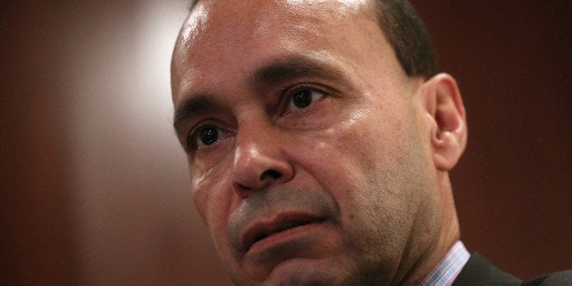 WASHINGTON, DC - OCTOBER 23: U.S. Rep. Luis Gutierrez (D-IL) speaks during a discussion on immigration reform October 23, 2013 on Capitol Hill in Washington, DC. The Dream Action Coalition held a rally and briefing to discuss 'how the outdated immigration system undermines military readiness, separates military families, and prevents talent from joining its enlisted and officer ranks.' (Photo by Alex Wong/Getty Images)