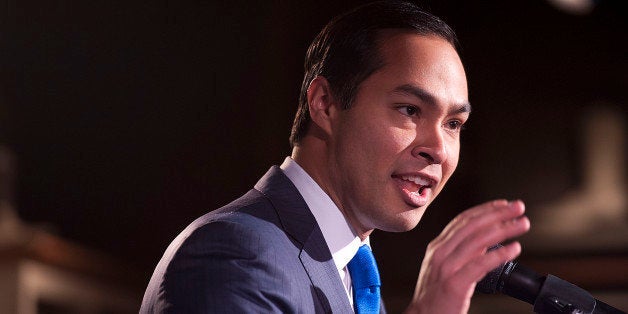 San Antonio Mayor Julian Castro speaks to the crowd at the Lone Star Project Inauguration Celebration on Sunday, January 20, 2013 at Hill Country Barbecue in Washington, D.C. (Barbara L. Salisbury/MCT via Getty Images)