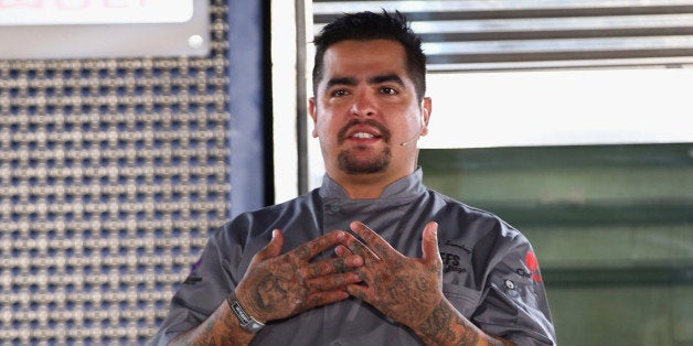 LAS VEGAS, NV - OCTOBER 26: Chef Aaron Sanchez speaks onstage during day 1 of the Life Is Beautiful Festival on October 26, 2013 in Las Vegas, Nevada. (Photo by FilmMagic/FilmMagic)