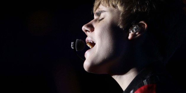 BUENOS AIRES, ARGENTINA - OCTOBER 12: The Singer Justin Bieber live in concert at River Plate Stadium on October 12, 2011 in Buenos Aires, Argentina. (Photo by Grupo13/LatinContent/Getty Images)