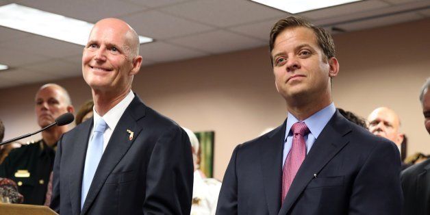 Florida Governor Rick Scott chose Miami-Dade County official Carlos Lopez-Cantera on Tuesday, Jan 14, 2014, to fill the vacant position of lieutenant governor and be his running mate in November. (Walter Michot/Miami Herald/MCT via Getty Images)