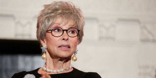 NEW YORK, NY - FEBRUARY 23: Actress/dancer Rita Moreno speaks to the media at the 'West Side Story' New York Screening With Rita Moreno at United Palace Theater on February 23, 2014 in New York City. (Photo by J. Countess/Getty Images)