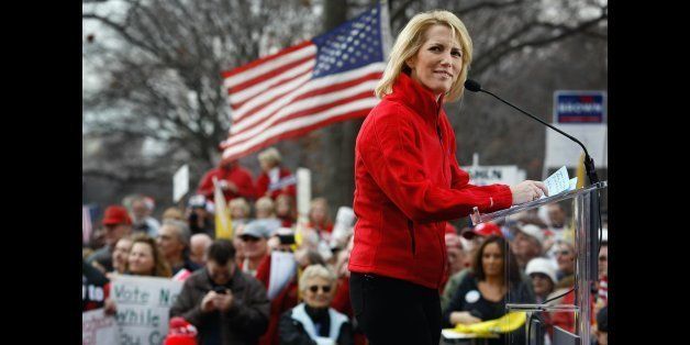WASHINGTON - DECEMBER 15: Conservative radio host and commentator Laura Ingraham addresses a health care reform protest on December 15, 2009 in Washington, DC. Demonstrators, many bused in from around the country, protested next to the Capitol building hoping to derail Senate health care legislation. (Photo by John Moore/Getty Images)