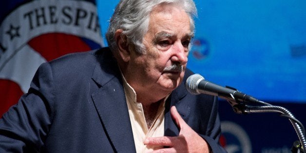 Uruguay President Jose Mujica addresses an audience May 13, 2014 at the US Chamber of Commerce in Washington, DC. AFP PHOTO / Karen BLEIER (Photo credit should read KAREN BLEIER/AFP/Getty Images)