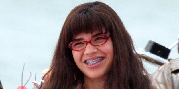 NEW YORK - JULY 08: America Ferrera on the Brooklyn set of Ugly Betty on July 8, 2008 in New York City. (Photo by James Dev