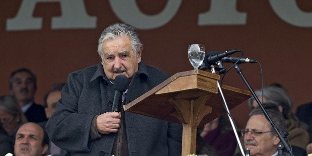 Uruguay's President Jose Mujica delivers a speech during the closing ceremony of the 'Expo Prado 2014' (Uruguayan rural expos