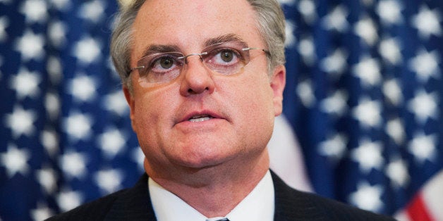 UNITED STATES - JULY 22: Sen. Mark Pryor, D-Ark., conducts a news conference in the Capitol to urge passage of legislation that would bring outsourced jobs back to the United States, July 22, 2014. (Photo By Tom Williams/CQ Roll Call)