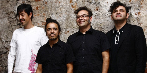 MEXICO CITY, MEXICO - APRIL 2 : The Mexican Group Cafe Tacuba poses for the camera before the press conference for their 20 a