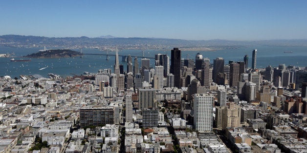 SAN FRANCISCO, CA - SEPTEMBER 07: An aerial view of San Francisco on September 7, 2013 in San Francisco, California. (Photo by Ezra Shaw/Getty Images)