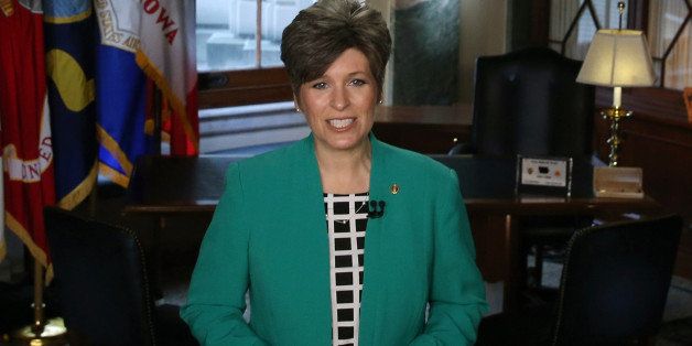 WASHINGTON, DC - JANUARY 20: U.S. Sen. Joni Ernst (R-IA) practices the Republican response she will give after U.S. President Obama's State of the Union address, on Capitol Hill January 20, 2015 in Washington, DC. Later this evening U.S. President Barack Obama will deliver his sixth and final State Of The Union adress to the nation. (Photo by Mark Wilson/Getty Images)