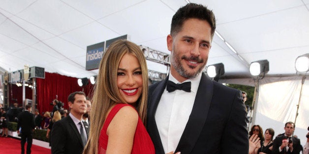 Sofia Vergara and Joe Manganiello seen at the Red Carpet Arrivals For The 21st Annual SAG Awards held at the Shrine Auditorium on Sunday, Jan. 25, 2015, in Los Angeles. (Photo by Eric Charbonneau/Invision for People Magazine]/AP Images)