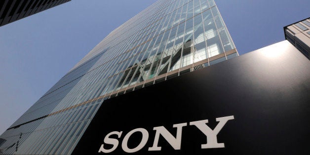 FILE - In this May 22, 2013 file photo, Sony's logo is seen outside the company's headquarters in Tokyo. A U.S. official says North Korea has been linked to the unprecedented act of cyberwarfare against Sony Pictures that exposed tens of thousands of sensitive documents and escalated to threats of terrorist attacks that ultimately drove the studio to cancel all release plans for the film at the heart of the hack, "The Interview."(AP Photo/Itsuo Inouye, File)