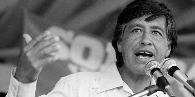 American labor leader and co-founder of the United Farm Workers (formerly known as the National Farm Workers Association) Cesar Chavez (1927 - 1993) speaks at a rally, Coachella, California, 1977. (Photo by Cathy Murphy/Getty Images)