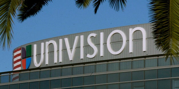 ** FILE ** The exterior of Univision's Los Angeles headquarters is seen in a file photo from Aug. 5, 2003. In the months since Univision Communications Inc. put itself on the market, the burning question hasn't been whether anyone would be interested in acquiring the top Spanish-language broadcaster in the U.S., but how much would they be willing to pay. (AP Photo/Reed Saxon, File)