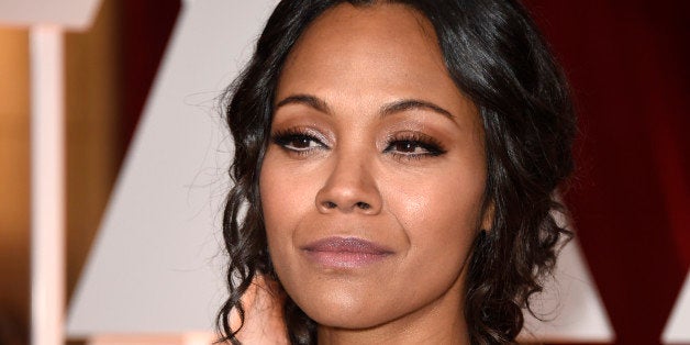 HOLLYWOOD, CA - FEBRUARY 22: Actress Zoe Saldana attends the 87th Annual Academy Awards at Hollywood & Highland Center on Fe