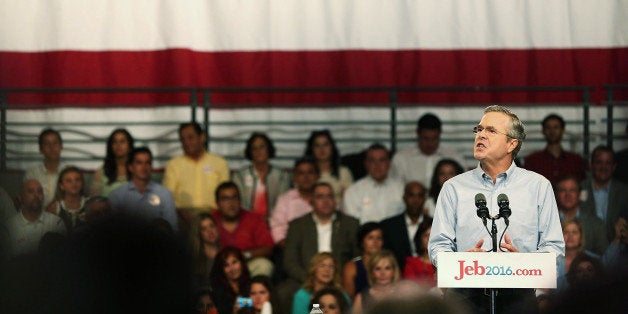 MIAMI, FL - JUNE 15: Former Florida Governor Jeb Bush announces his plan to seek the Republican presidential nomination during an event at Miami-Dade College - Kendall Campus on June 15 , 2015 in Miami, Florida. Bush joins a list of Republican candidates to announce their plans on running against the Democrats for the White House. (Photo by Joe Raedle/Getty Images)