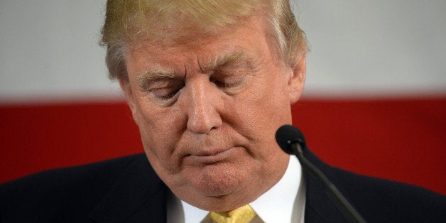 NASHUA, NH - APRIL 18: Donald Trump speaks at the First in the Nation Republican Leadership Summit April 18, 2015 in Nashua, New Hampshire. The Summit brought together local and national Republicans and was attended by all the Republicans candidates as well as those eyeing a run for the nomination. (Photo by Darren McCollester/Getty Images)