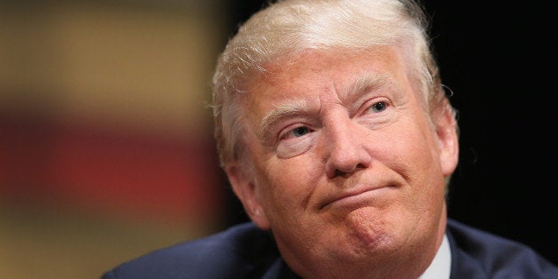 AMES, IA - JULY 18: Republican presidential hopeful businessman Donald Trump fields questions at The Family Leadership Summi