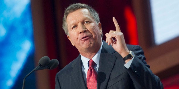 UNITED STATES - AUGUST 28: Ohio Gov. John Kasich speaks at the 2012 Republican National Convention at the Tampa Bay Times Forum. (Photo By Chris Maddaloni/CQ Roll Call)