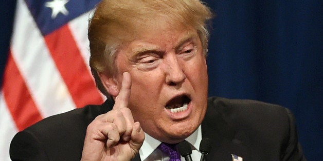 LAS VEGAS, NV - FEBRUARY 23: Republican presidential candidate Donald Trump speaks at a caucus night watch party at the Treasure Island Hotel & Casino on February 23, 2016 in Las Vegas, Nevada. The New York businessman won his third state victory in a row in the 'first in the West' caucuses. (Photo by Ethan Miller/Getty Images)