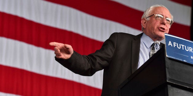 CHARLOTTE, NC - MARCH 14: Democratic presidential candidate Bernie Sanders speaks to his supporters during a rally at the PNC Music Pavilion on March 14, 2016 in Charlotte, NC. (Photo by Ricky Carioti/ The Washington Post via Getty Images)