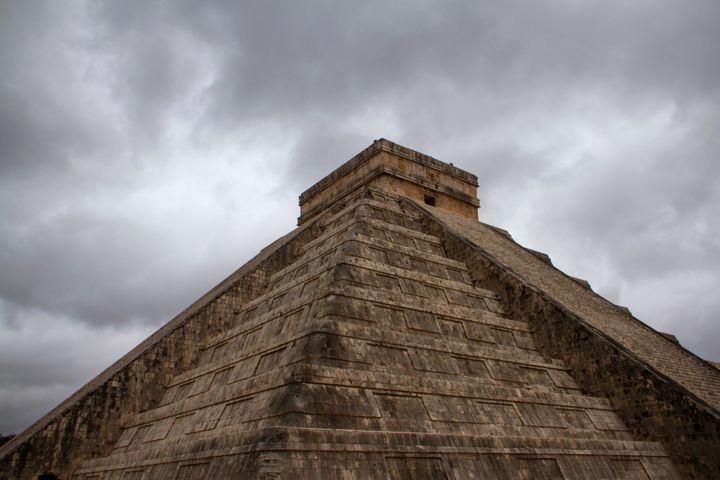 The pyramid at the Mayan archaeological site at Chichen Itza in Mexico.