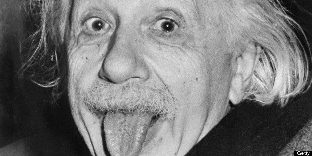 Celebrated picture dated 18 march 1951, shows German-born Swiss-US physicist Albert Einstein (1879-1955), awarded the Nobel Prize for Physics in 1921, sticking out his tongue at photographers on his 72nd birthday. AFP ARTHUR SASSE (Photo credit should read ARTHUR SASSE/AFP/Getty Images)