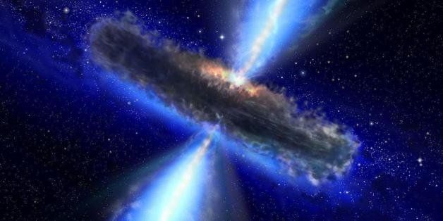 IN SPACE: In this handout from NASA/ESA, an artist's concept illustrates a quasar, or feeding black hole. NASA's Wide-field Infrared Survey Explorer (WISE) revealed millions of potential black holes in its survey of the sky in 2011. The WISE telescope, which ceased operation is February of 2011 after it ran out of coolant to keep its electronics cool, made the full sky image and was released to the public in March with hopes of astronomers making discoveries. (Photo by NASA/ESAvia Getty Images)