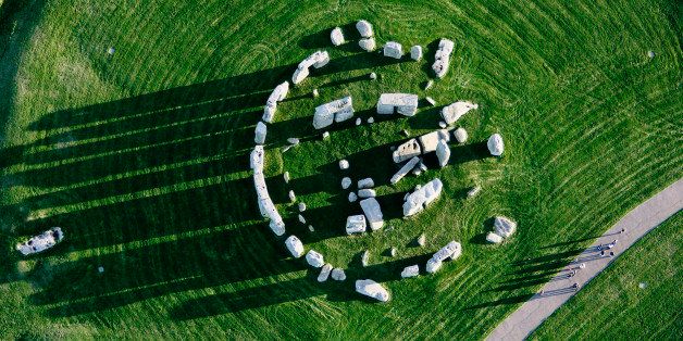 WILTSHIRE, ENGLAND - NOVEMBER 2006: Eight miles north of Salisbury is the neolithic and bronze age megalithic monument Stone Henge in this aerial photo taken on 1st November, 2006. (Photo by David Goddard/British Geographical)