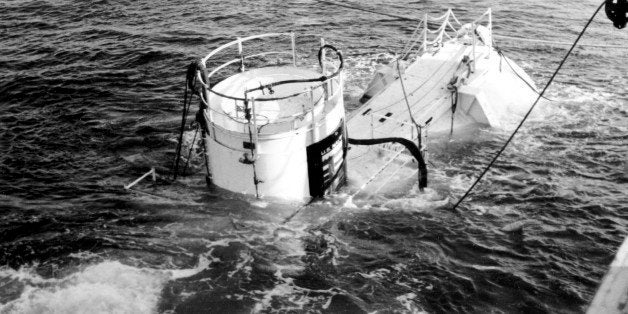 The Sealab II is shown in this U.S. Navy handout photo taken on Sept. 15, 1965. In the 1960s, the Navy sent teams of divers to live for weeks on the ocean floor in a small habitat known as SeaLab. It was a daring series of experiments, an effort that paralleled the nation's push to get a man on the moon, at a fraction of the cost and with little of the glamour. (AP Photo/U.S. Navy)