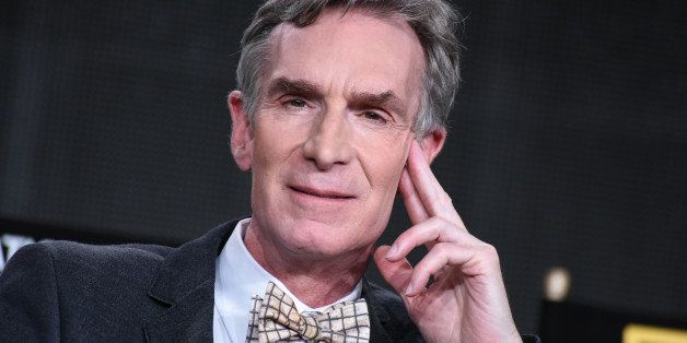 Bill Nye speaks on stage at the National Geographic Channel 2015 Winter TCA on Wednesday, Jan. 7, 2015, in Pasadena, Calif. (Photo by Richard Shotwell/Invision/AP)