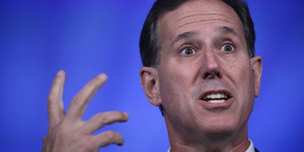 OKLAHOMA CITY, OK - MAY 21: Former U.S. Sen. Rick Santorum (R-PA) speaks during the 2015 Southern Republican Leadership Conference May 21, 2015 in Oklahoma City, Oklahoma. About a dozen possible presidential candidates will join the conference and lobby for supports from Republican voters. (Photo by Alex Wong/Getty Images)