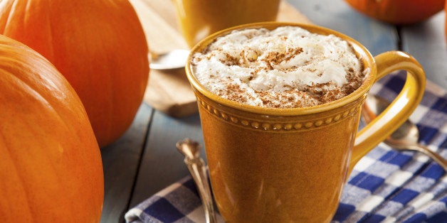 Autumn Pumpkin Spice Latte with Milk and Cream