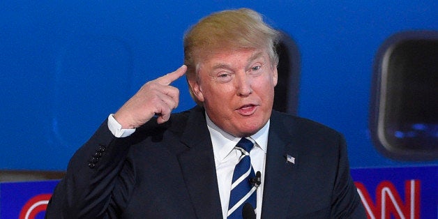 Republican presidential candidate, businessman Donald Trump, speaks during the CNN Republican presidential debate at the Ronald Reagan Presidential Library and Museum on Wednesday, Sept. 16, 2015, in Simi Valley, Calif. (AP Photo/Mark J. Terrill)